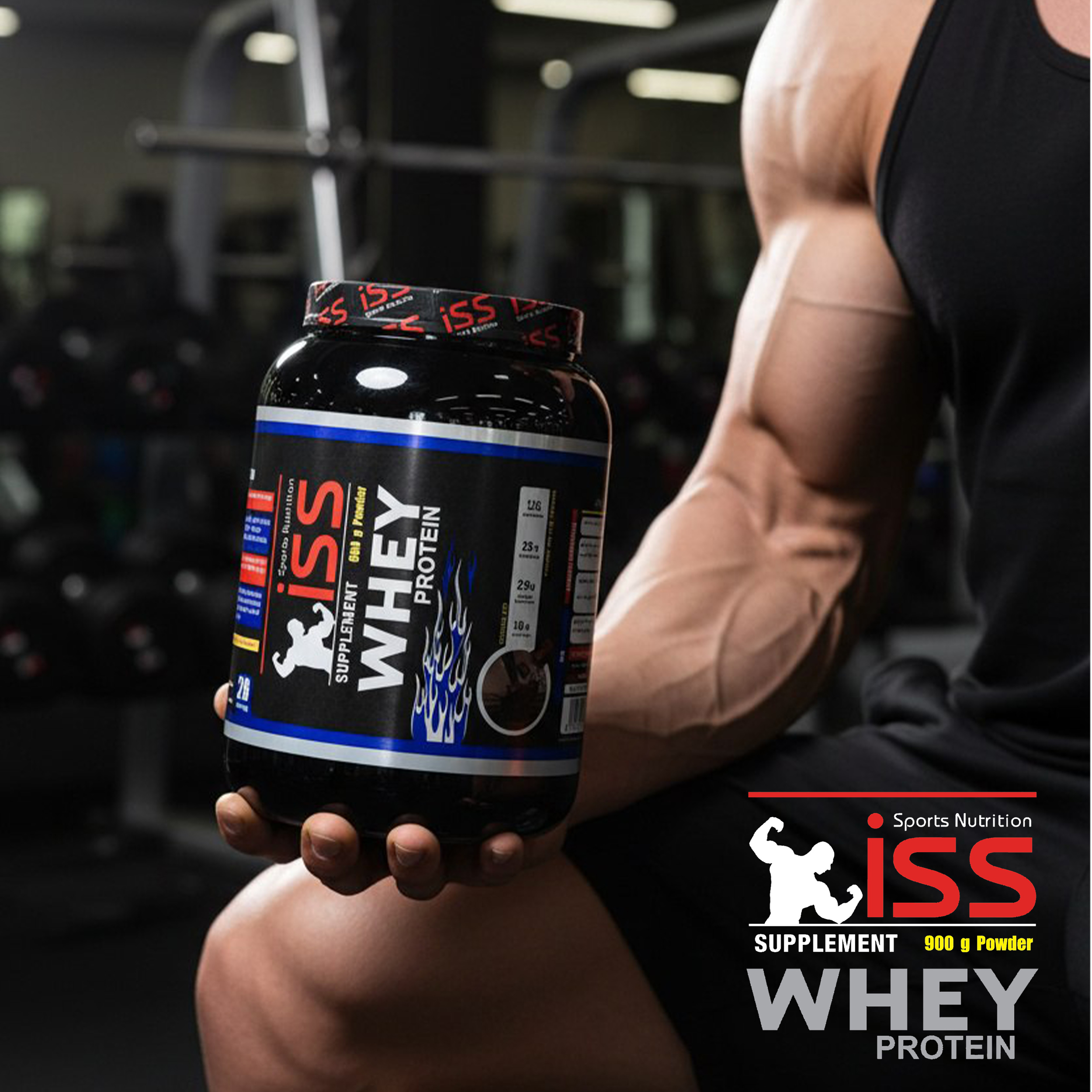 پودر پروتئین وی با طعم شکلات آی اس اس - 900 گرم