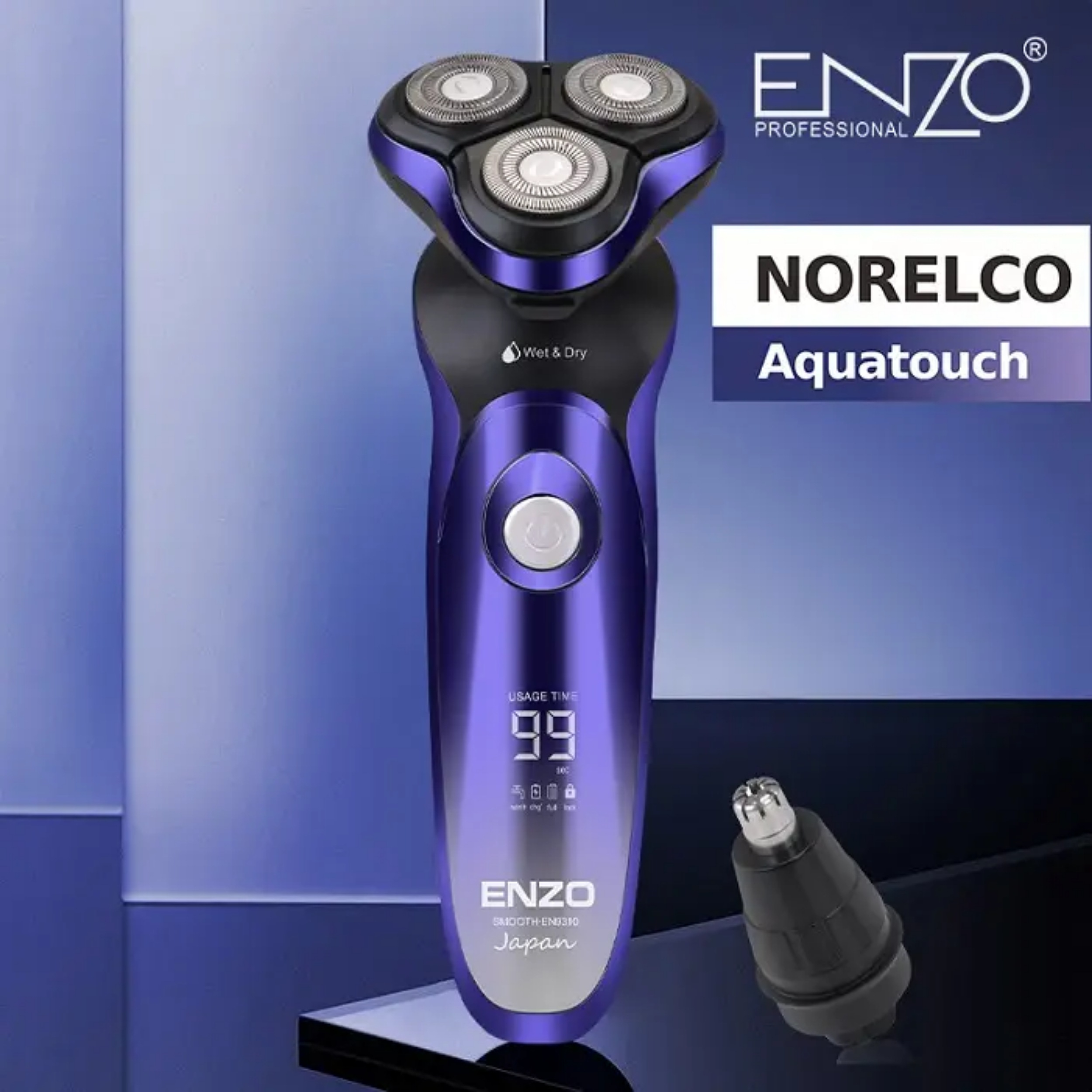 ست ماشین اصلاح موی صورت و بدن شارژی انزو پروفیشینال مدل EN-9310 2in1