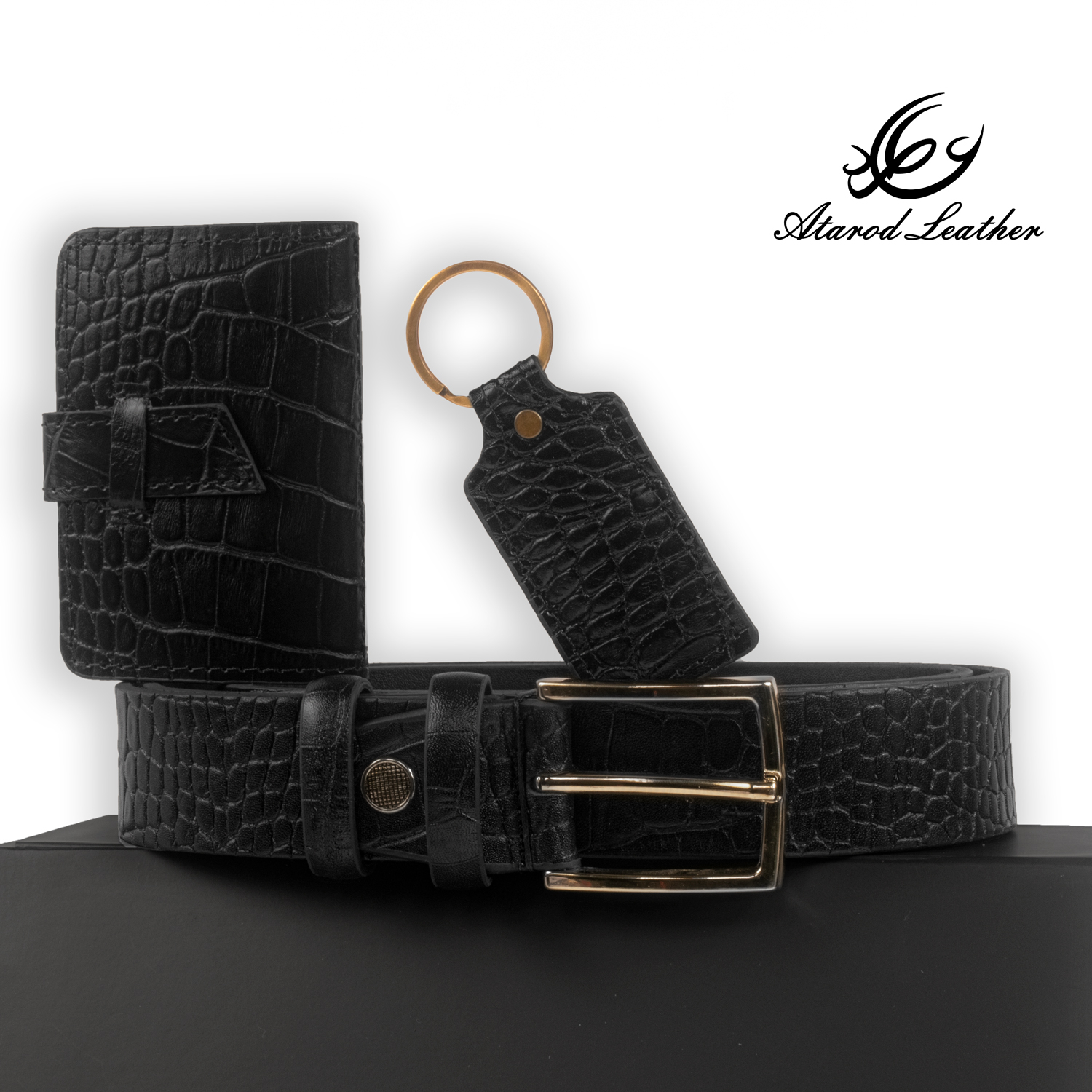 ست هدیه مردانه چرم عطارد مدل چرم طبیعی کد A48