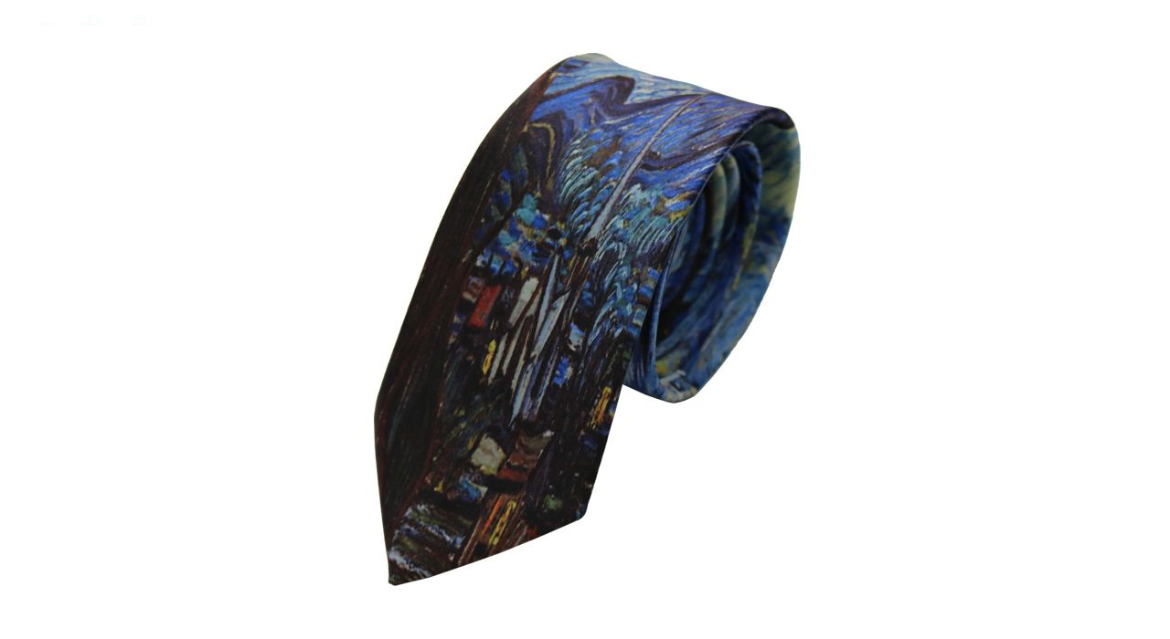 کراوات مردانه طرح شب پرستاره ونگوگ