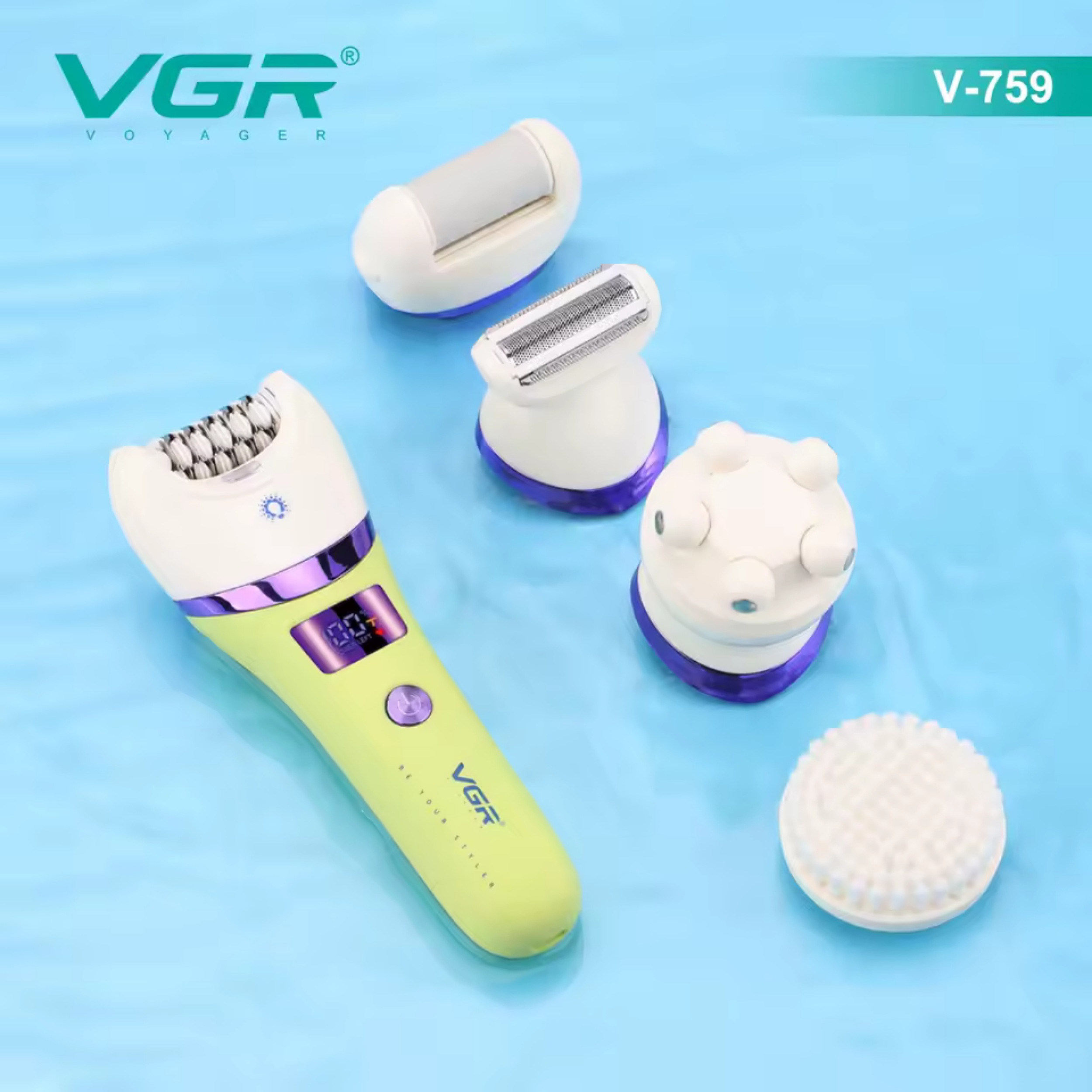 اپیلاتور وی جی ار مدل V-759 5in1 مجموعه 5 عددی