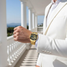 ساعت مچی عقربهای کوارتز مردانه مدل طرحدار تک موتور کد 001