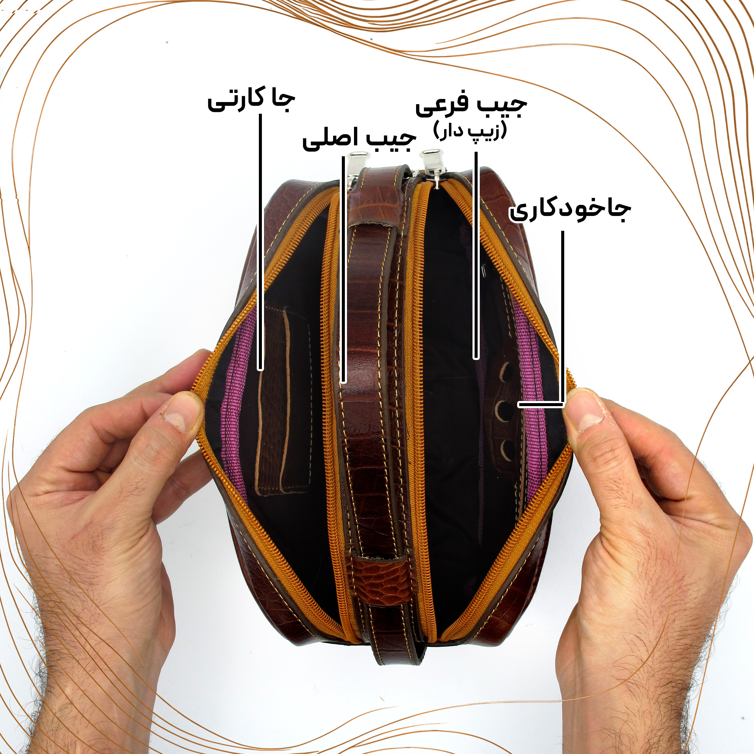 کیف دستی مردانه مدل چرم طبیعی کد FTH150C