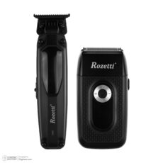 ماشین اصلاح موی سر و صورت رزتی مدل 4030 به همراه ماشین اصلاح صورت رزتی مدل 3010، اصلاح به صورت صفر زن، خط زن، تیغه استیل ضد زنگ، منبع انرژی با باتری، تکنولوژی اصلاح به صورت تریم، بههمراه شارژر، برس تمیزکننده، روغن