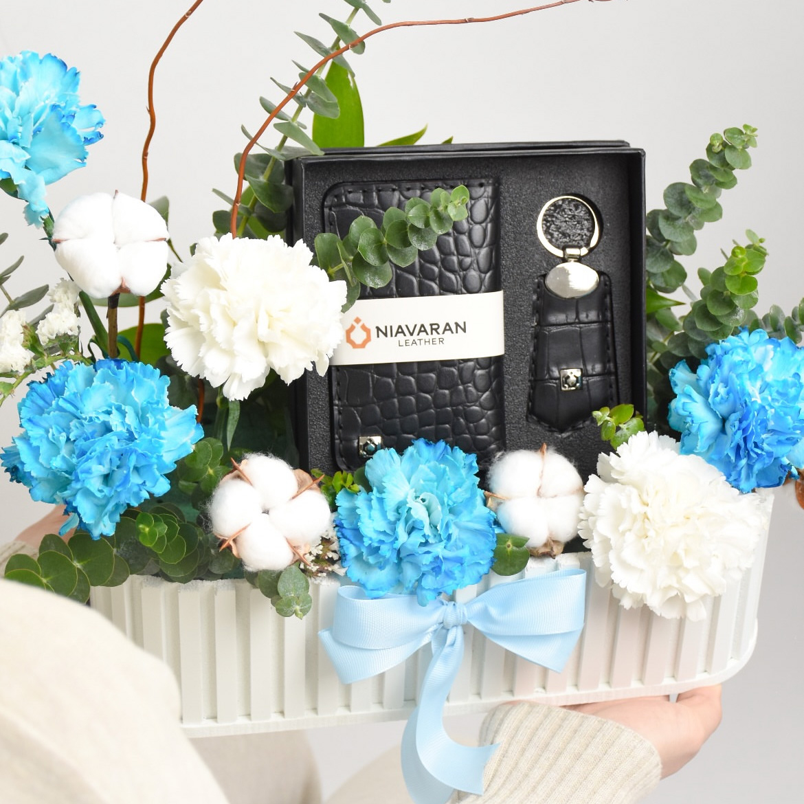 ست هدیه چرم نیاوران مدل دست دوز کد S141 طرح سنگی