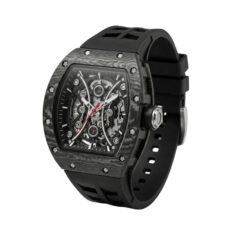 ساعت مچی عقربه‌ای کوارتز مردانه مدل اسپرت تک موتوره صفحه نیمه اسکلتون بند پیو کد R۳