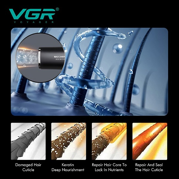 سشوار حرفهای 2400 وات وی جی ار مدل V-469