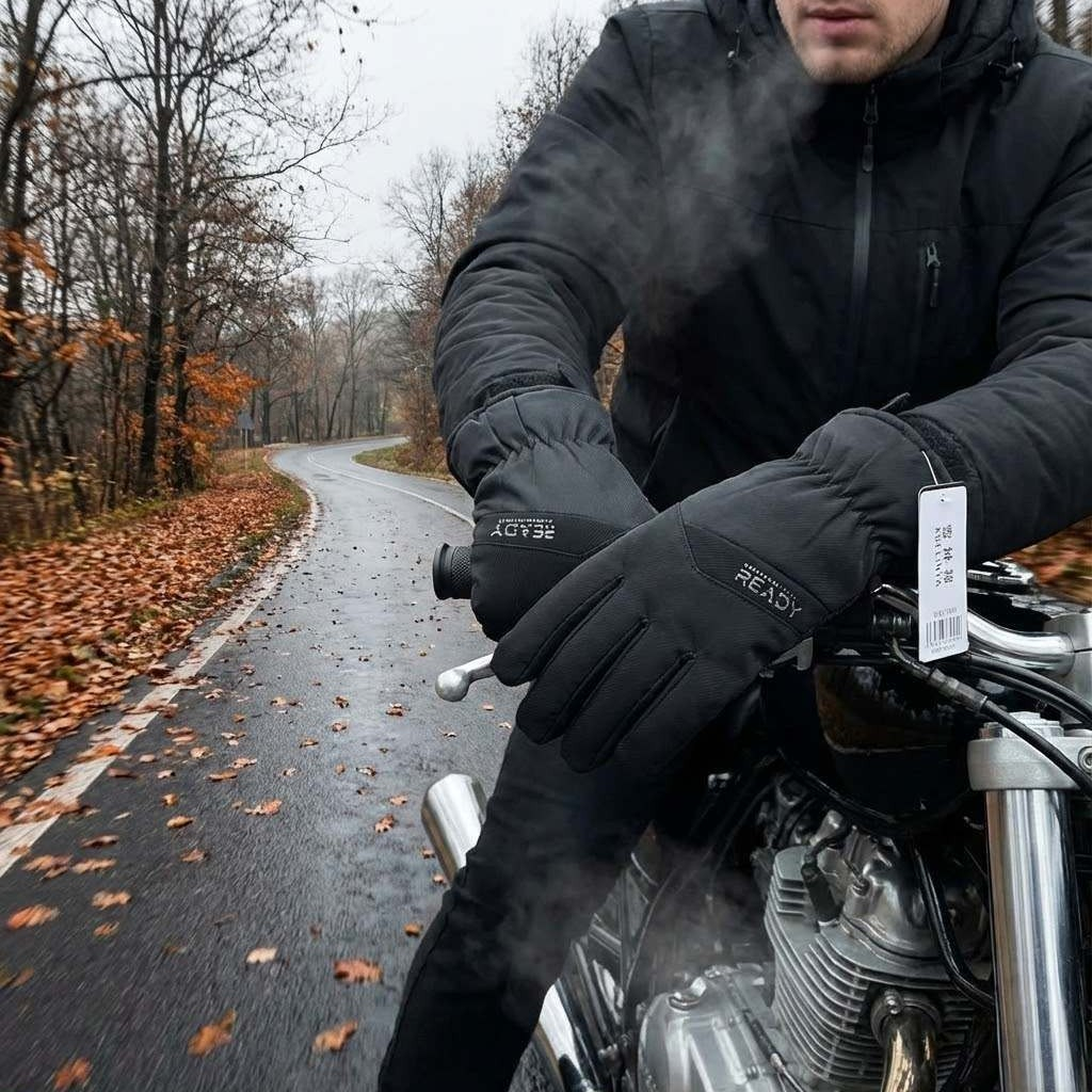 دستکش مردانه مدل تو خز تاچ دار ضد آب ready کد ۰۱۳۱