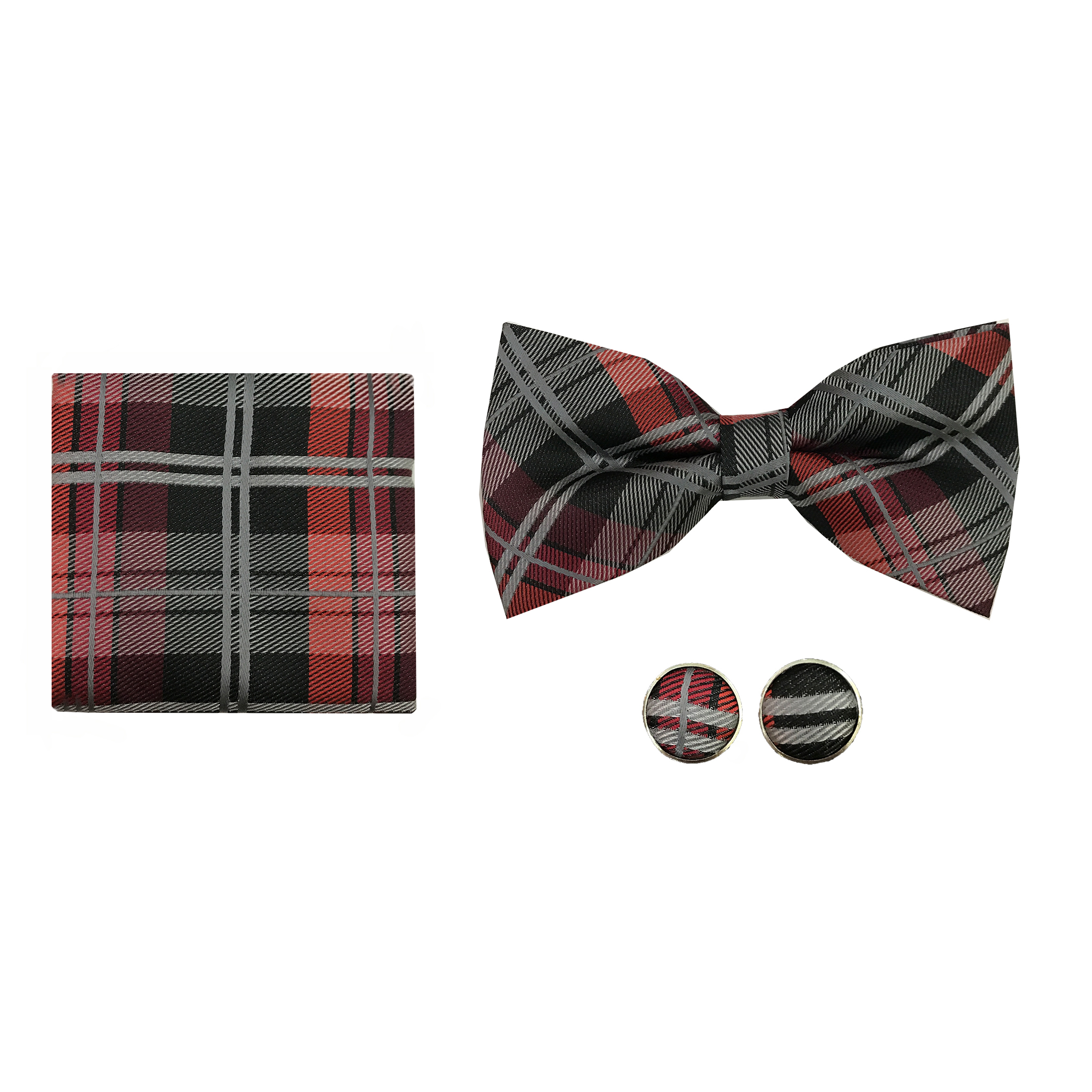 ست پاپیون و دستمال جیب و دکمه سر دست مردانه مدل ASJK