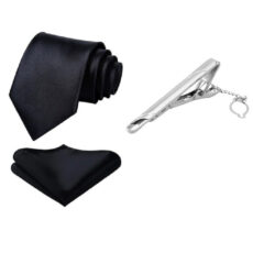 ست کراوات و دستمال جیب و گیره کراوات مردانه مدل TVF کد 43