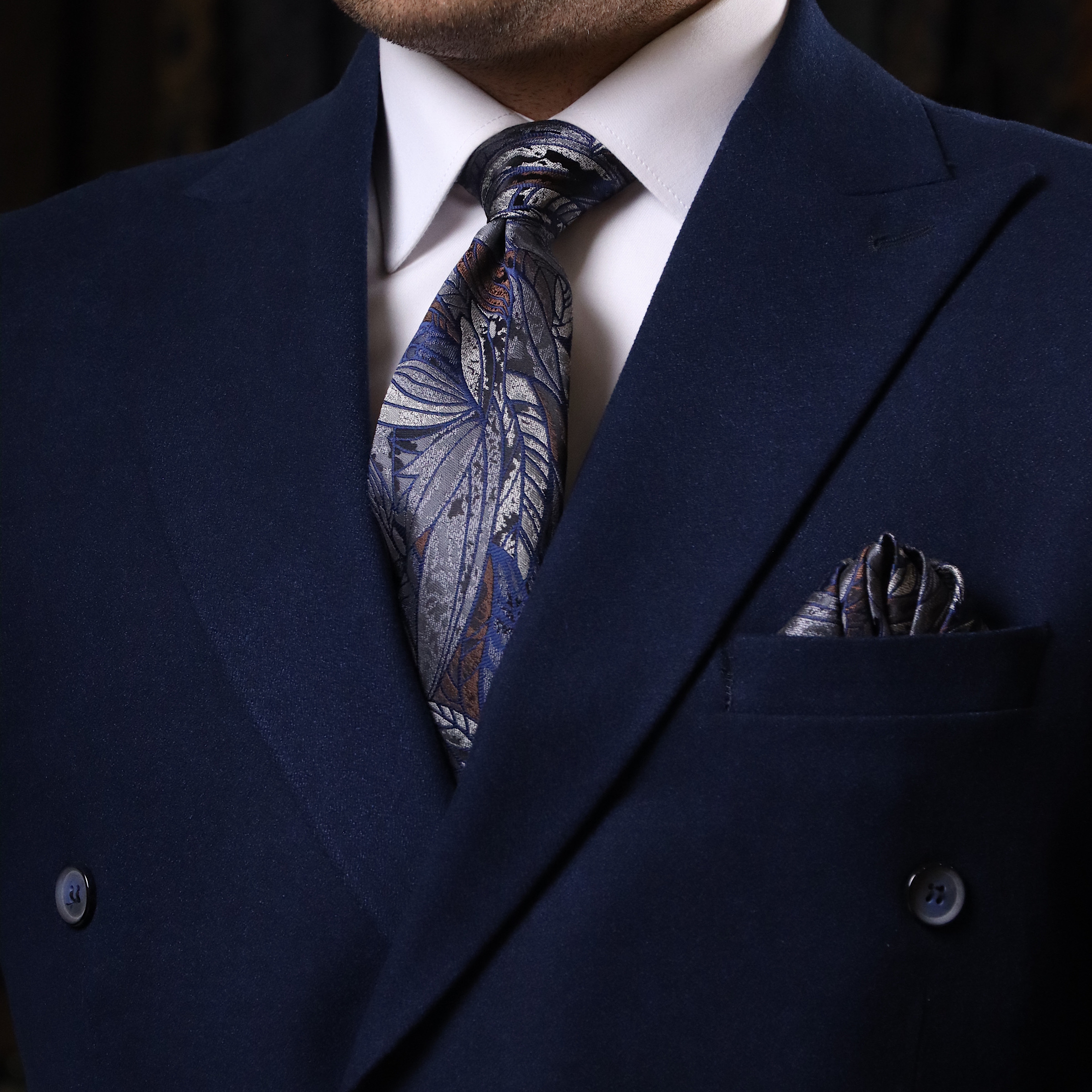 ست کراوات و دستمال جیب مردانه نسن مدل T245