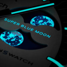 ساعت مچی عقربهای مکانیکی مدل Super Blue Moon Omega x Swatch