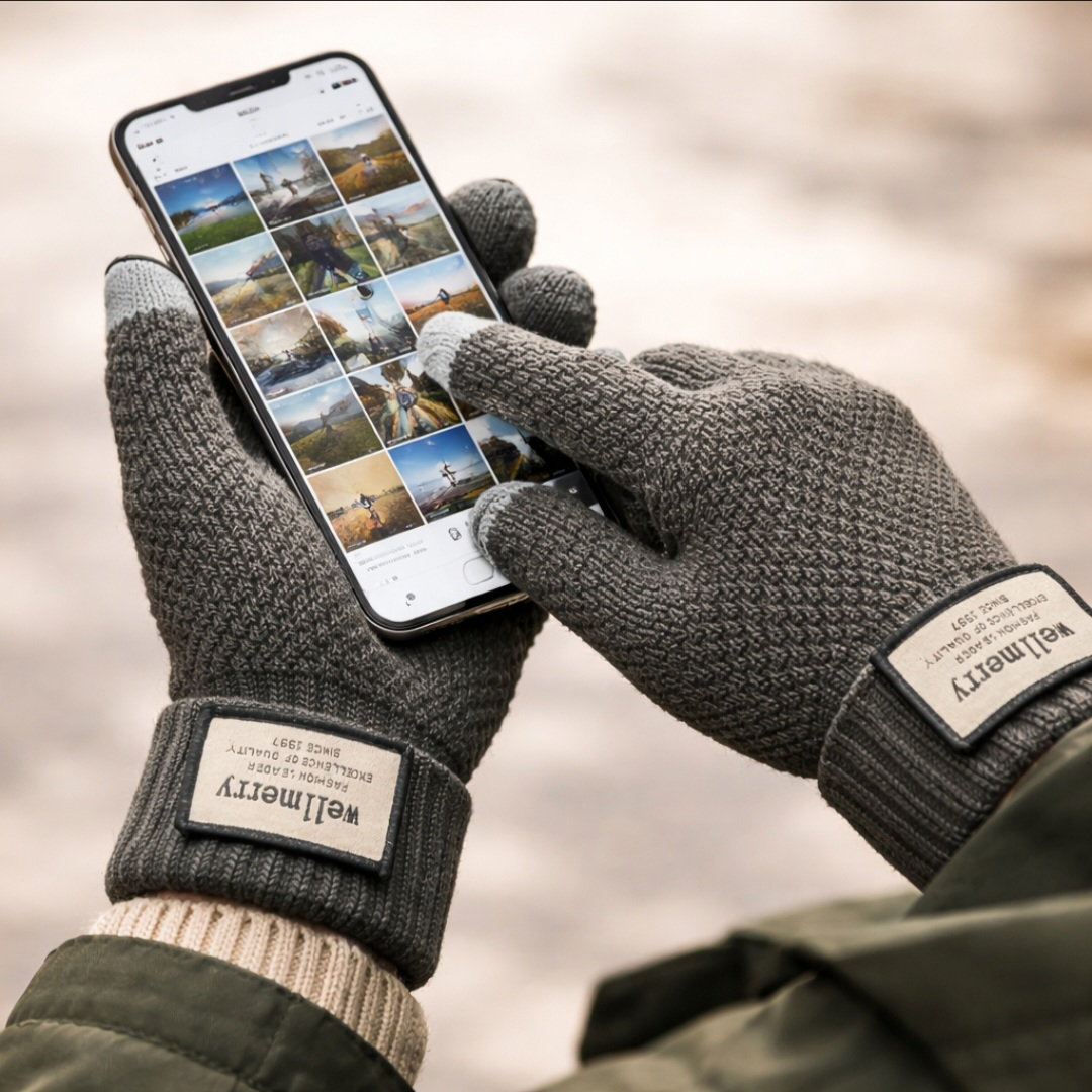 دستکش بافتنی مدل اسکرین دار