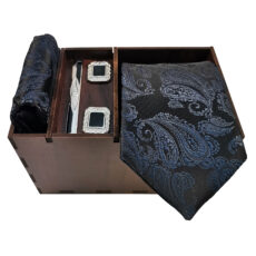 ست کراوات و دستمال جیب و دکمه سردست و گیره کراوات مردانه مدل 515