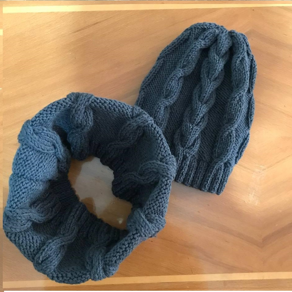 ست کلاه و شال گردن بافت مردانه مدل sfren