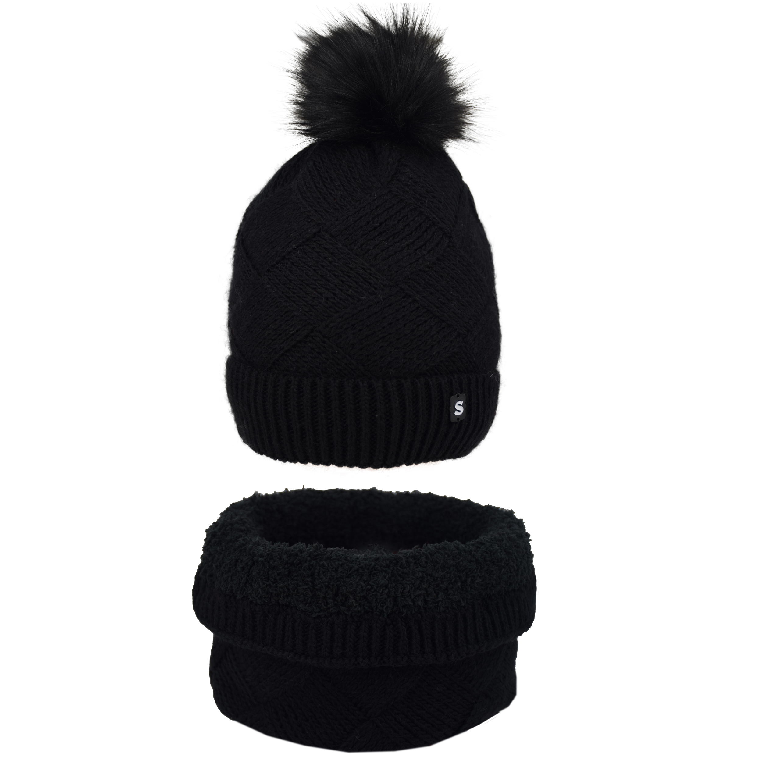 ست کلاه و شال گردن بافتنی مدل سام 313