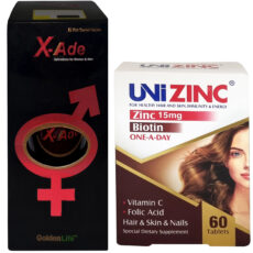 قرص ایکس اید گلدن لایف بسته 60 عددی به همراه قرص یونی زینک ابیان دارو بسته 60 عددی