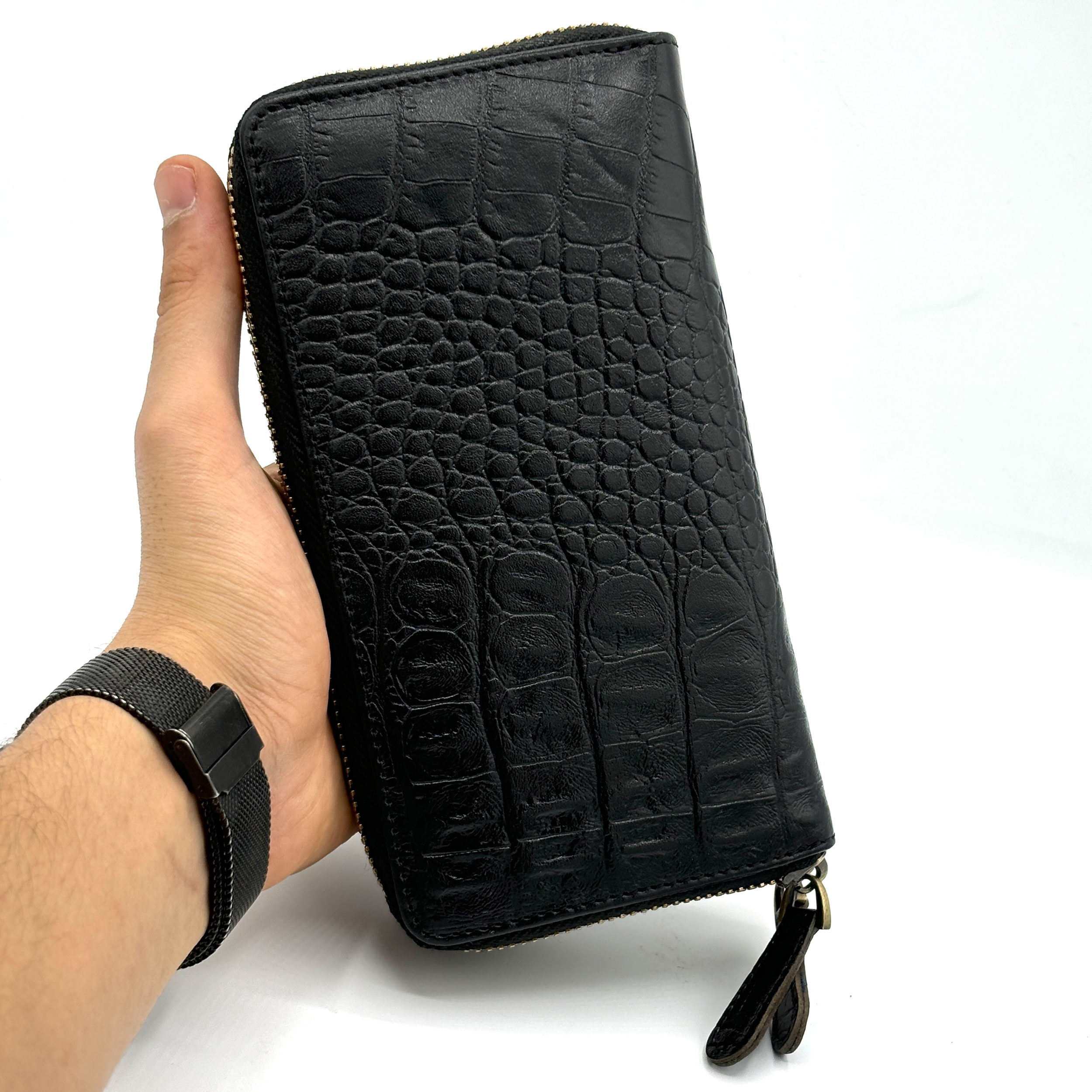 کیف پول چرم آسو مدل کروکو دوزیپ