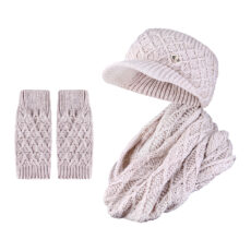 کلاه و شال گردن و ساق دست بافتنی سام مدل نقابدار رو باز کد 532