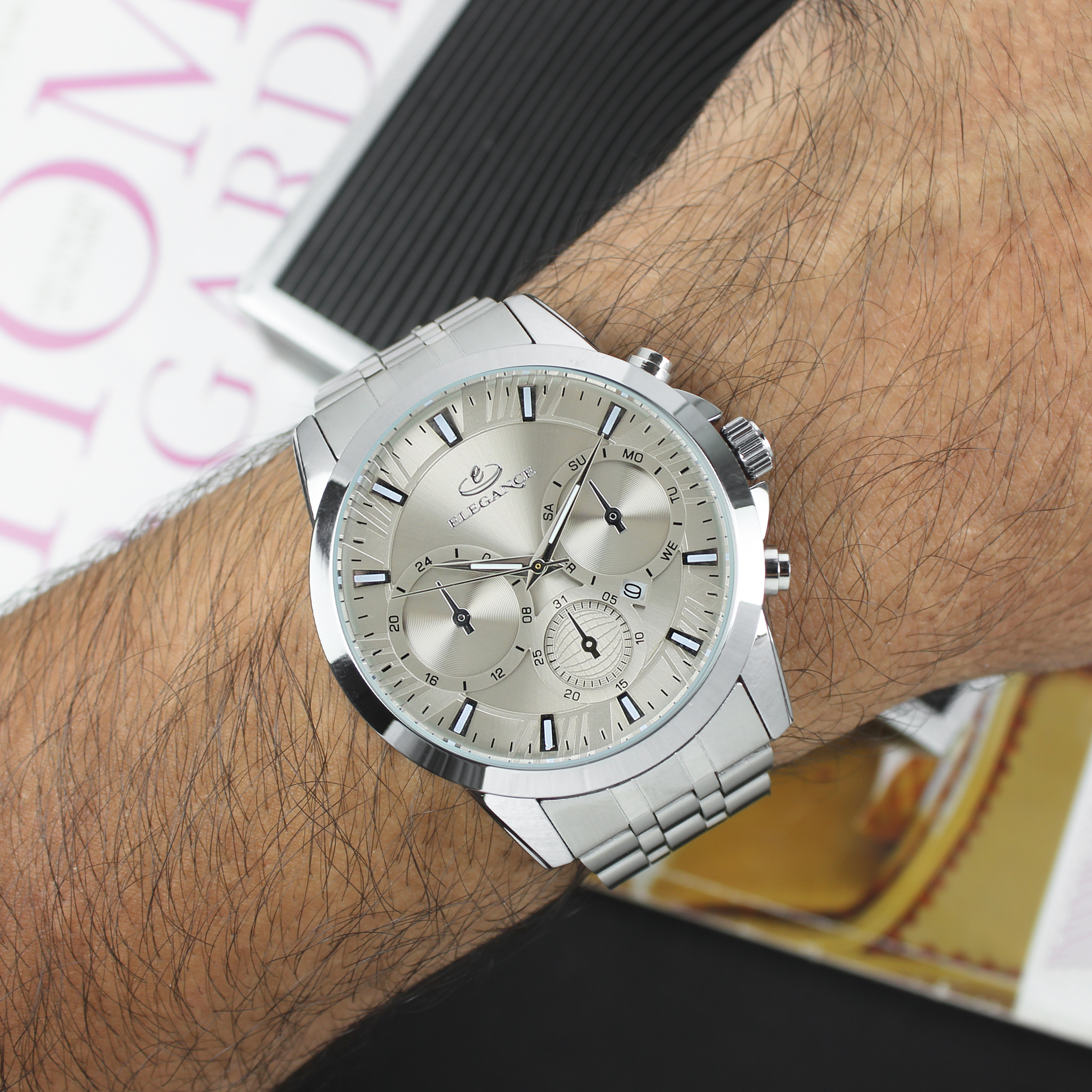 ساعت مچی عقربه‌ای کوارتز مردانه الگانس مدل EMSNJ7430