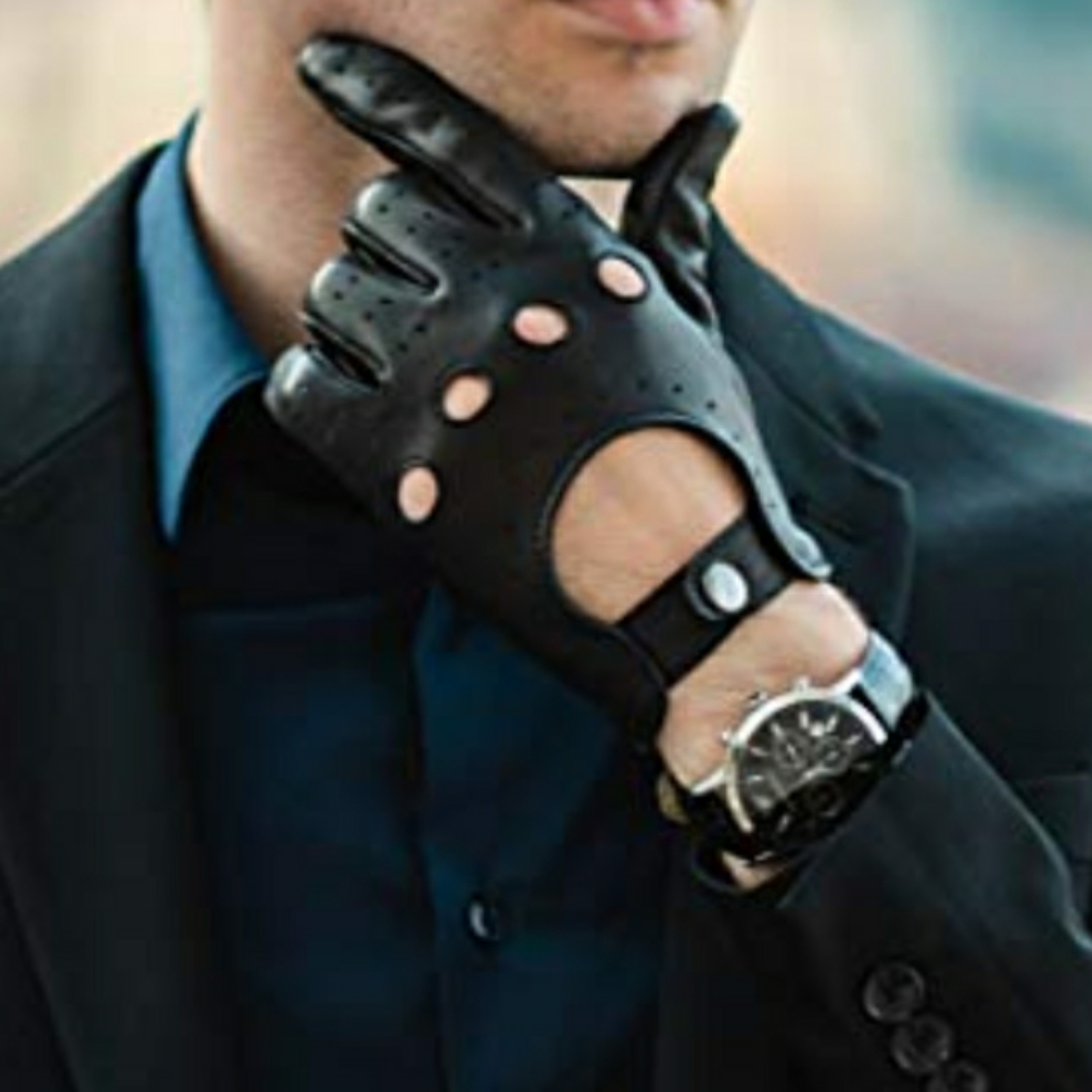 دستکش مردانه پاتن چرم آفتاب مدل DM 408