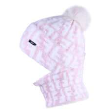 ست کلاه و شال گردن مدل لبه برگرد داخل خز کد 565