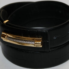 کمربند مردانه مدل چرم طبیعی پلاکی زنوچی کروکو کد 301