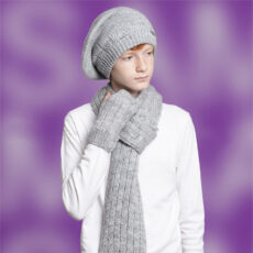 ست کلاه و شال گردن و دستکش بافتنی سام مدل 402