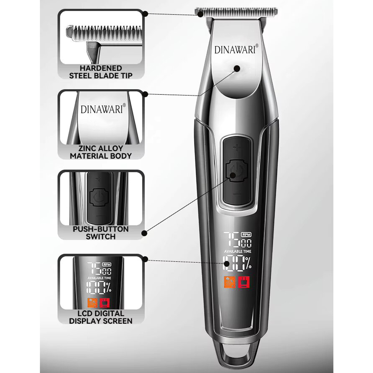 ماشین اصلاح موی سر و صورت شارژی دیناواری مدل D-166