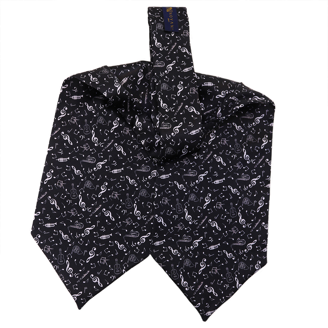 دستمال گردن مردانه مدل نت و سازهای موسیقی کد as1037