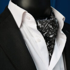 دستمال گردن مردانه مدل نت و سازهای موسیقی کد as1037