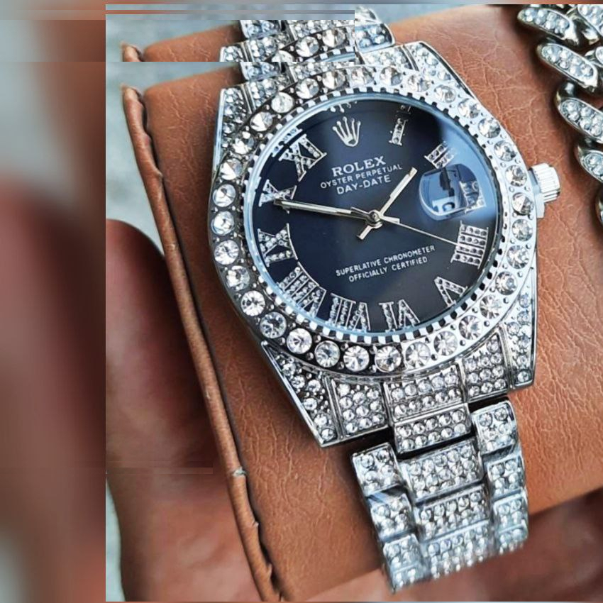 ساعت مچی عقربهای مردانه مدل فول نگین 02
