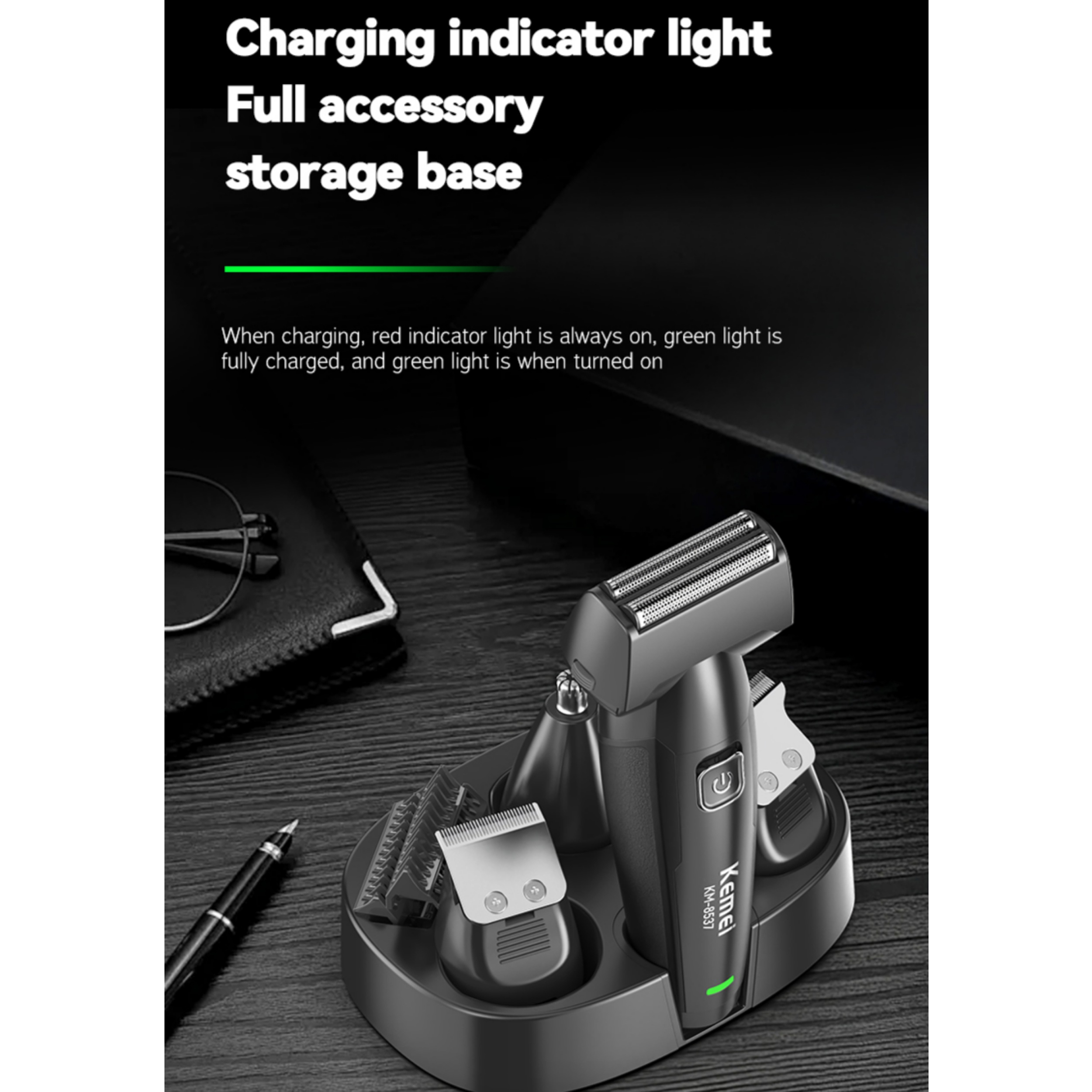 ماشین اصلاح موی سر و صورت شارژی کیمی مدل KM-8537 4in1