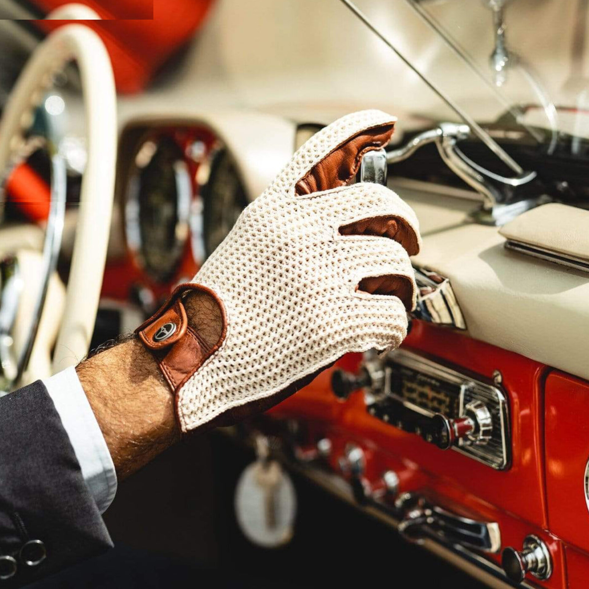 دستکش مدل رانندگی چرم کد G11