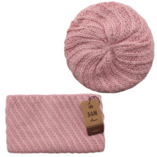 ست کلاه و شال گردن بافتنی  مدل فرانسوی 02