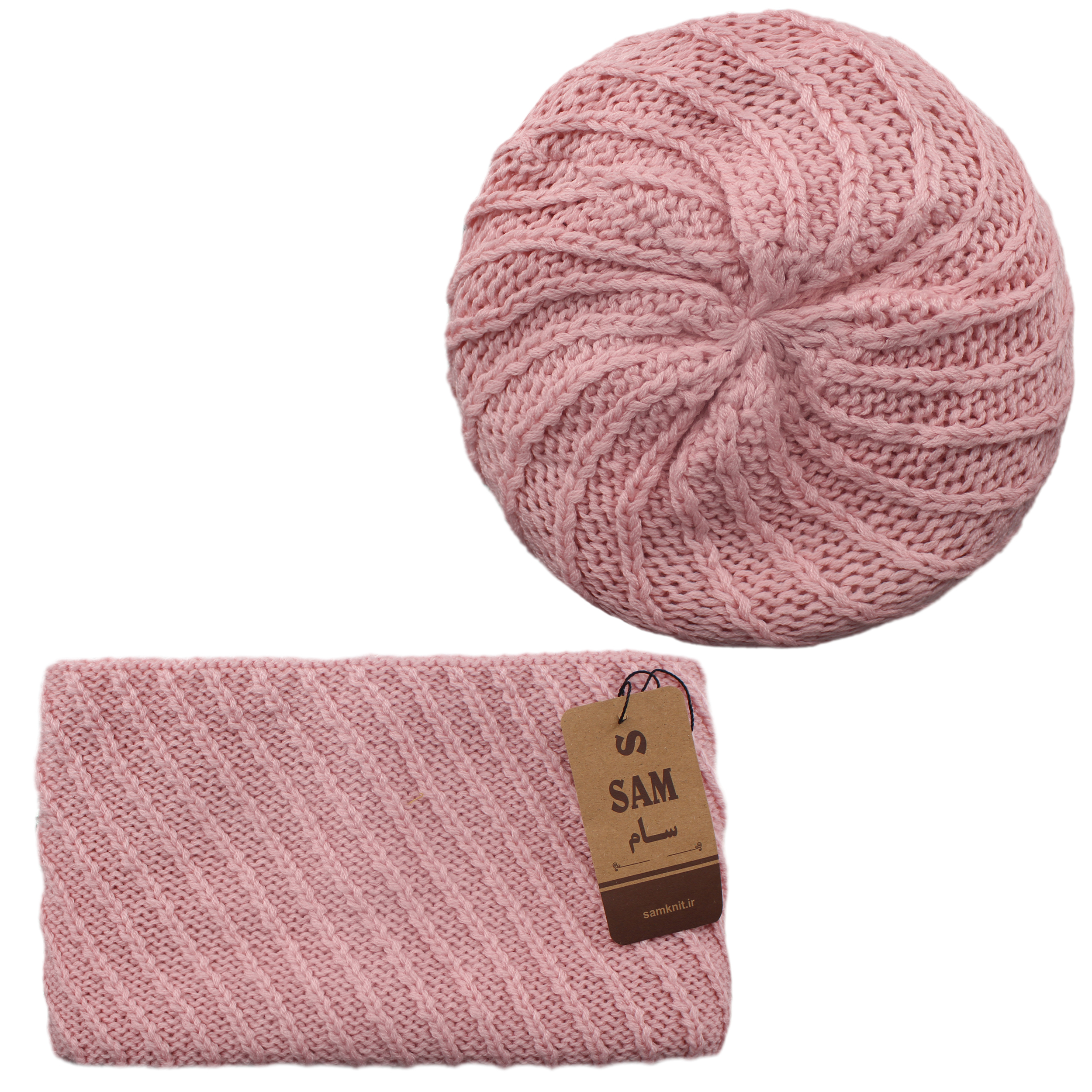 ست کلاه و شال گردن بافتنی  مدل فرانسوی 02