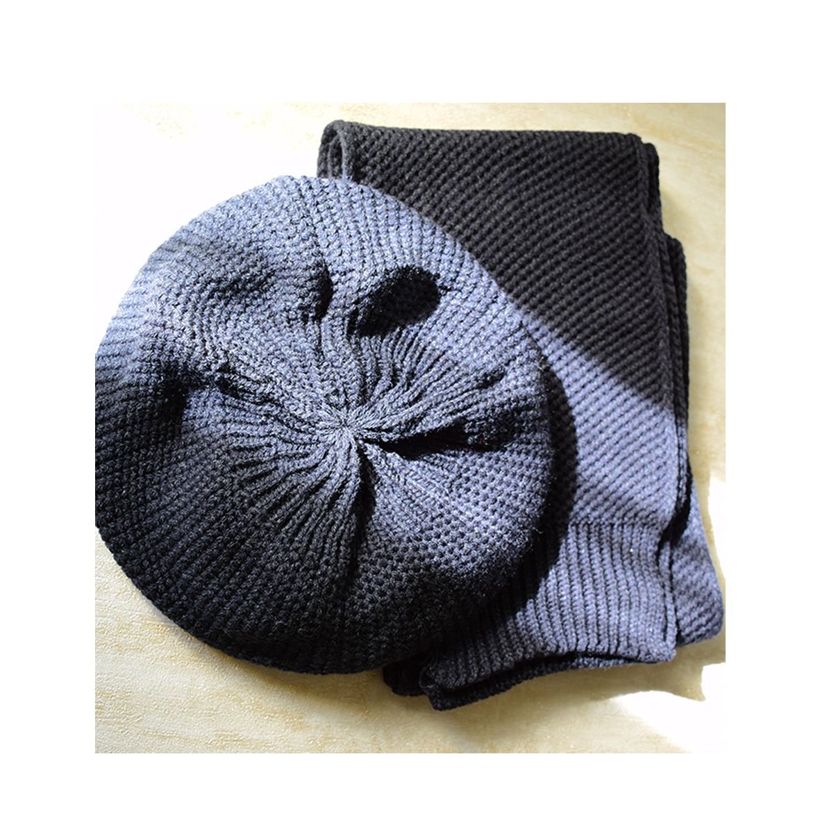 ست کلاه و شال گردن بافتنی مدل فرانسوی