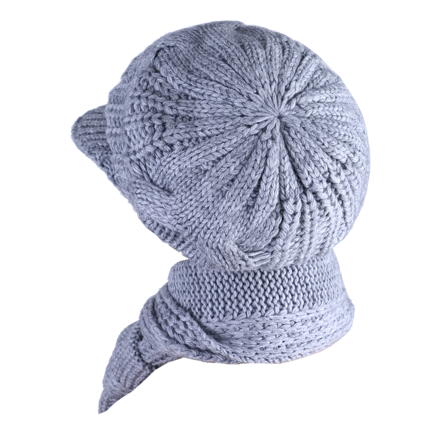 ست کلاه و شال گردن و دستکش بافتنی سام مدل فلت کپ طرح رینگی کد 550