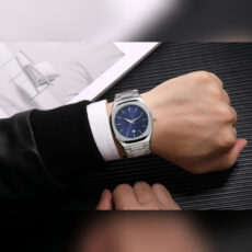 ساعت مچی عقربهای کوارتز مردانه مدل کلاسیک لوکس دیت جاست بند استیل قفل مخفی کد 3