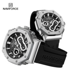 ست ساعت مچی عقربه ای زنانه و مردانه نیوی فورس مدل NF8035SBW