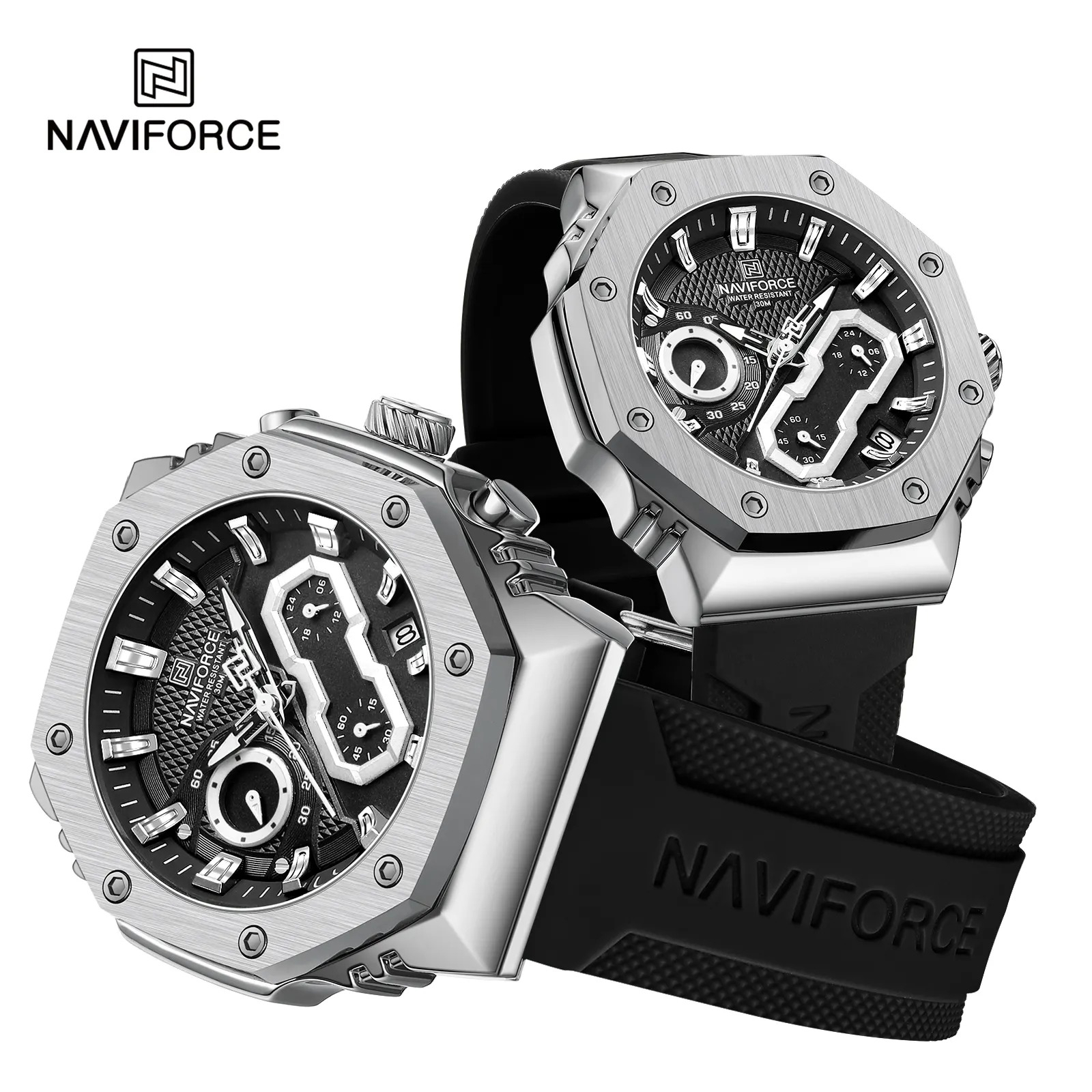 ست ساعت مچی عقربه ای زنانه و مردانه نیوی فورس مدل NF8035SBW