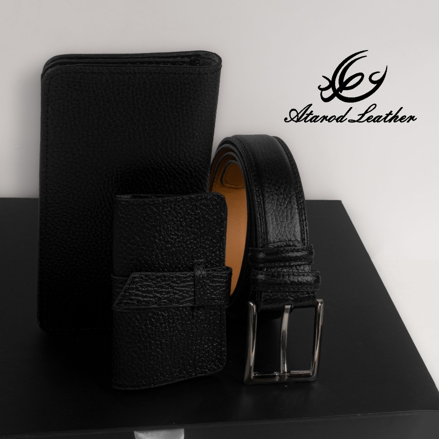 ست هدیه مردانه چرم عطارد مدل چرم طبیعی کد A39