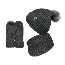 ست کلاه و شال گردن و دستکش سام مدل بافتنی 413