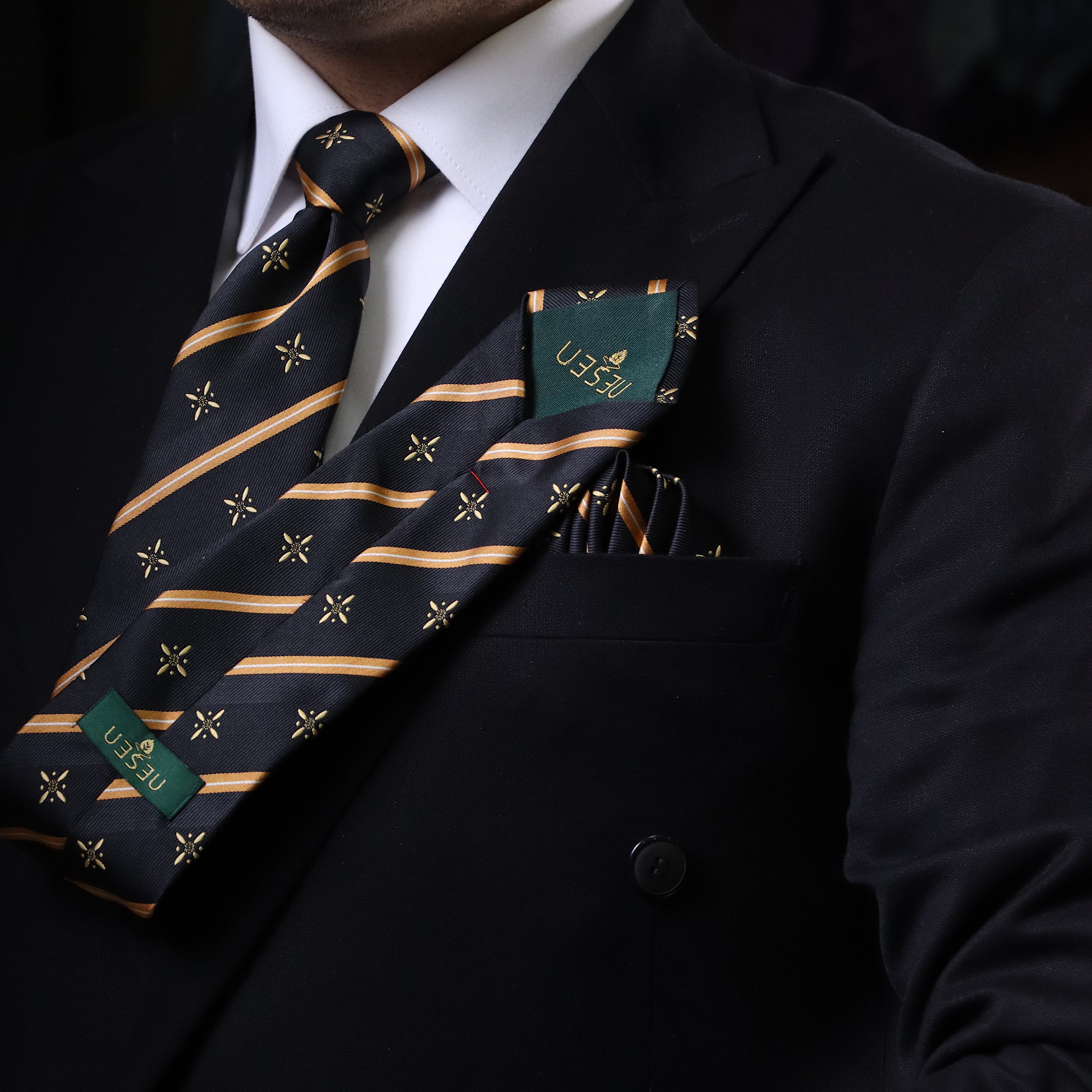 ست کراوات و دستمال جیب مردانه نسن مدل V8