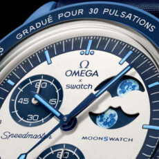 ساعت مچی عقربهای مکانیکی مدل Super Blue Moon Omega x Swatch