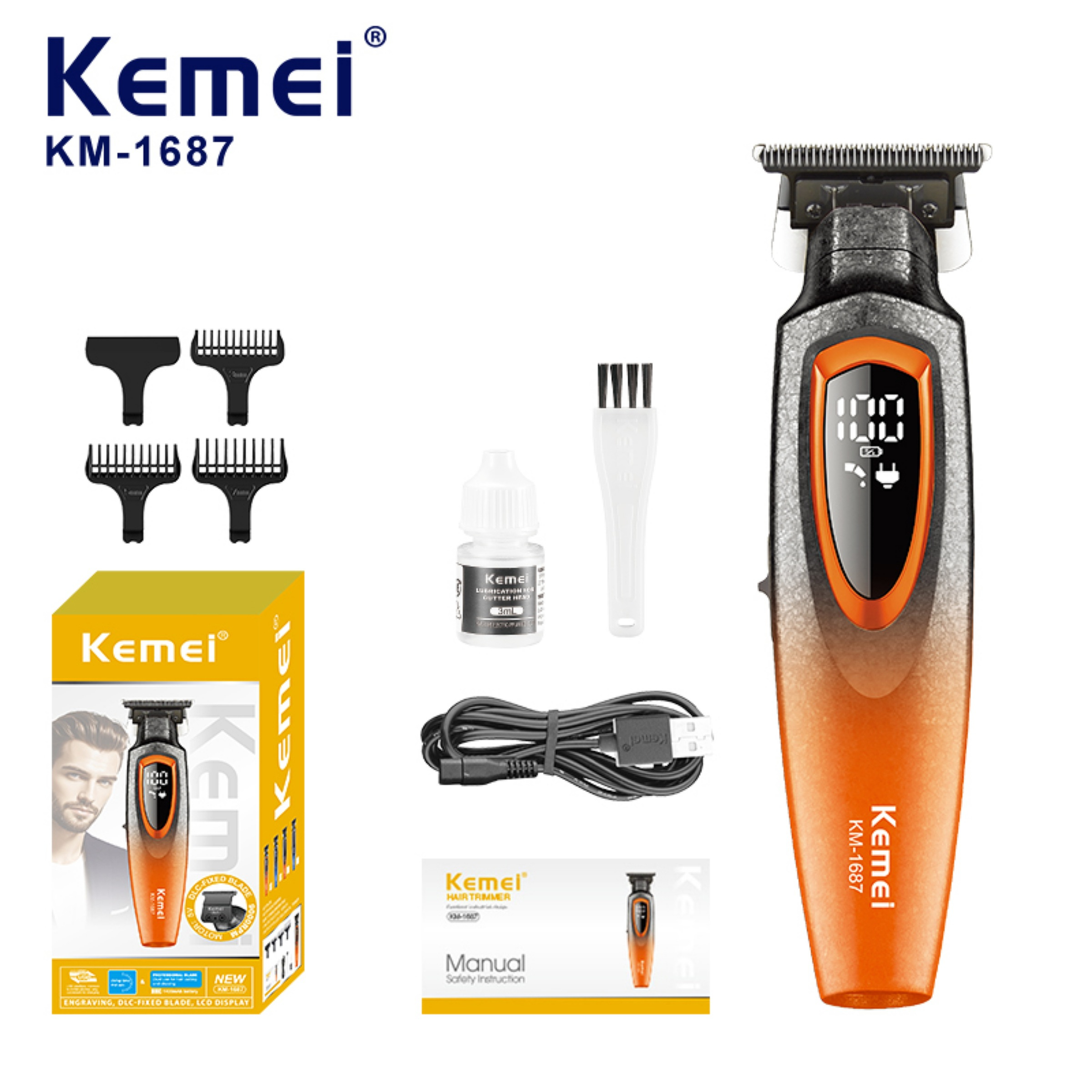 ماشین اصلاح موی سر و صورت شارژی کیمی مدل km-1687