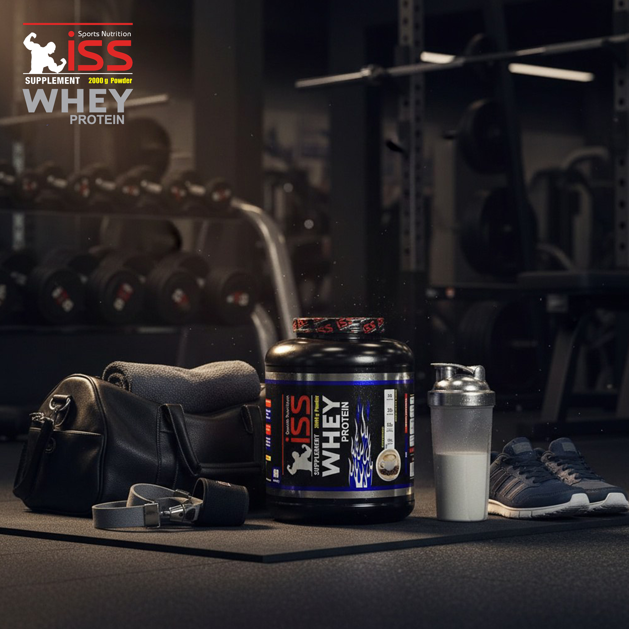 پودر پروتئین وی با طعم کاپوچینو آی اس اس - 2000 گرم