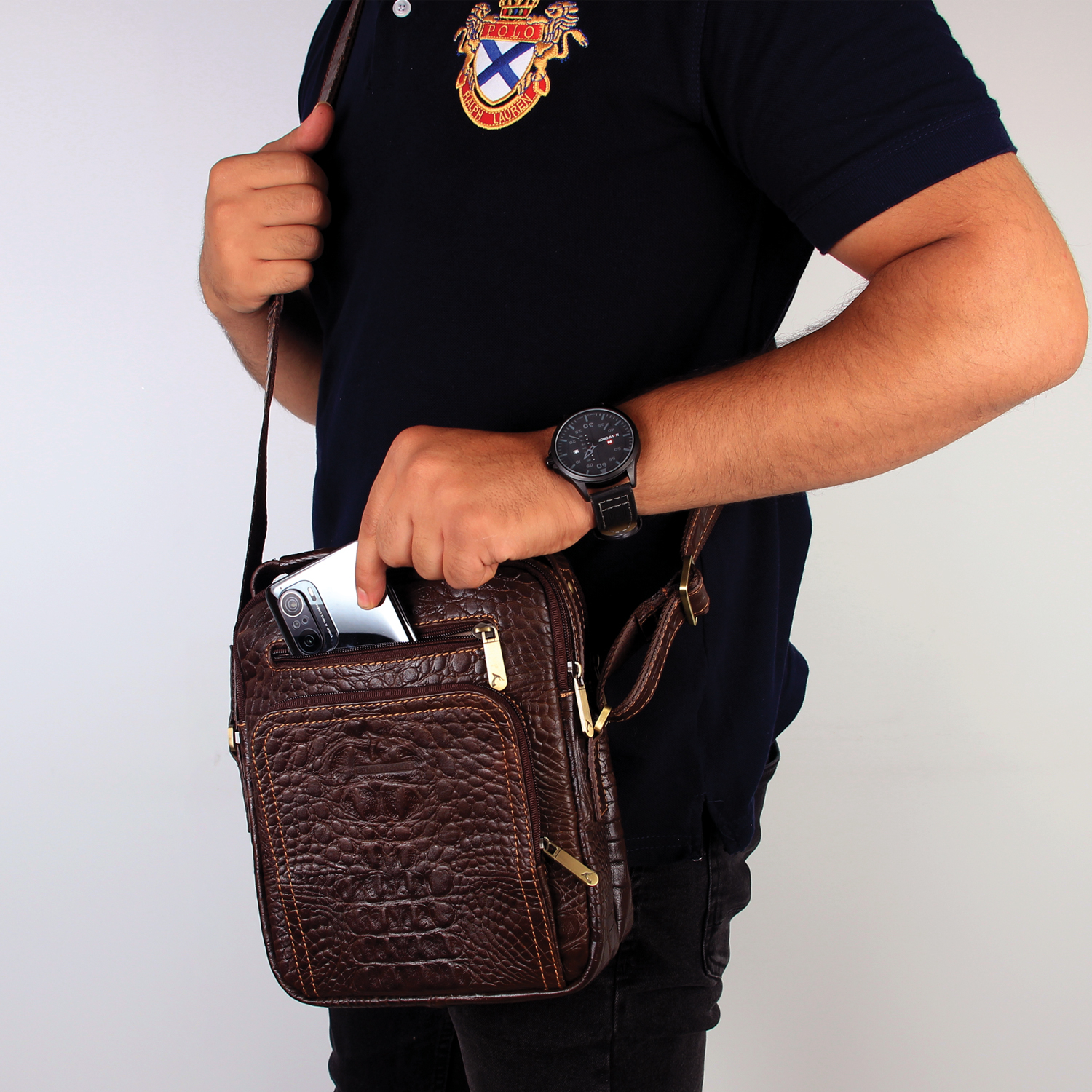 کیف رودوشی چرم بارز مدل DG68.KO