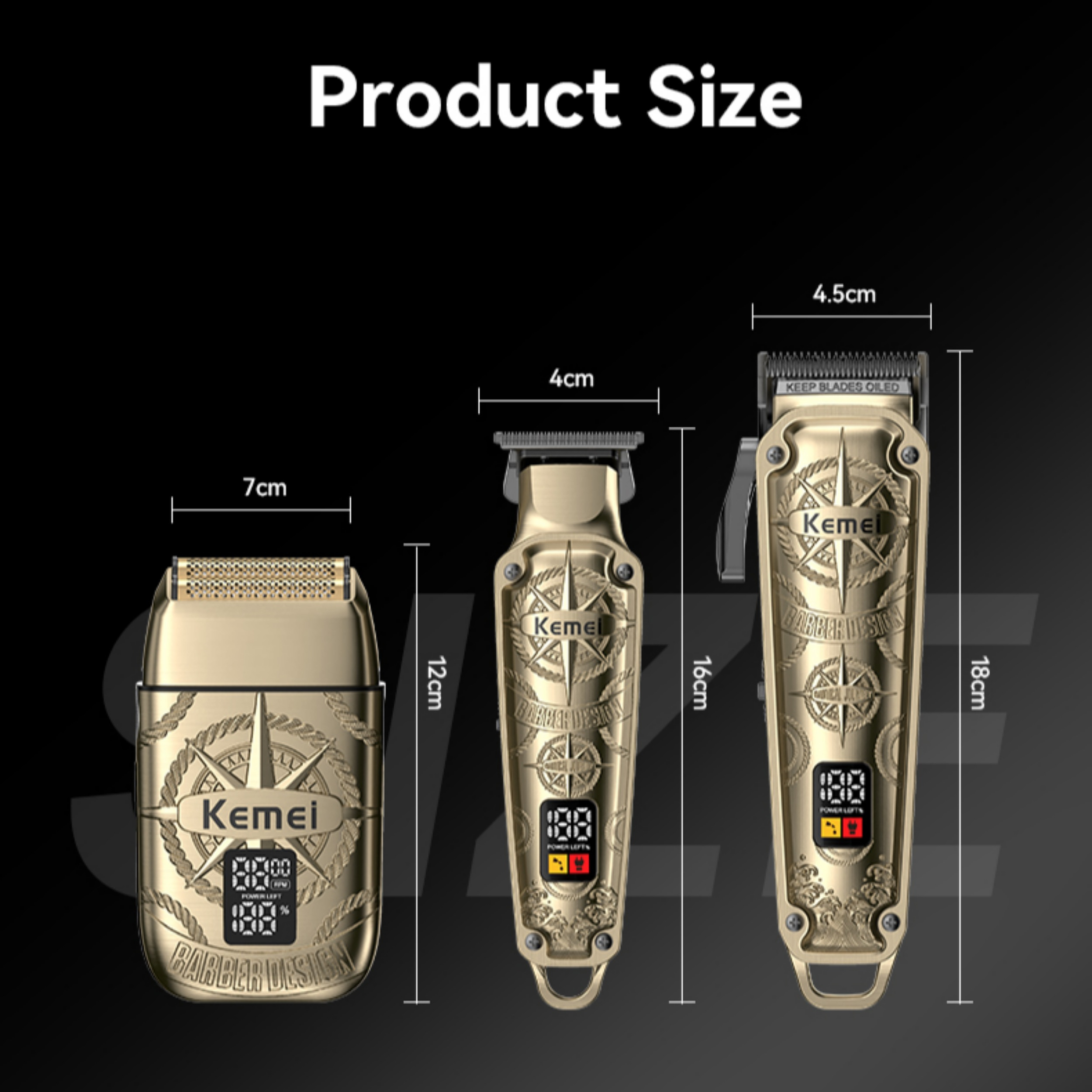 ماشین اصلاح موی سر و صورت شارژی کیمی مدل KM-8558 3in1 مجموعه 3 عددی