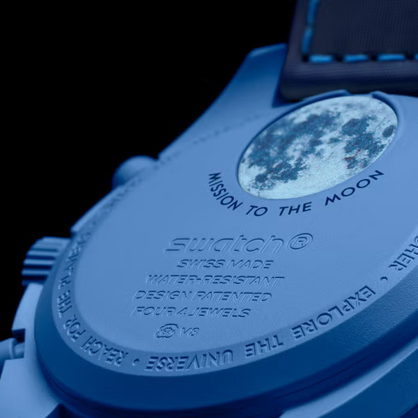 ساعت مچی عقربهای مکانیکی مدل Super Blue Moon Omega x Swatch
